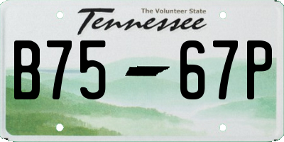 TN license plate B7567P
