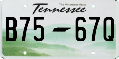 TN license plate B7567Q