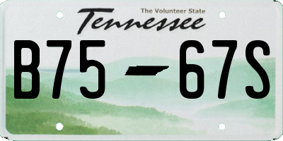 TN license plate B7567S