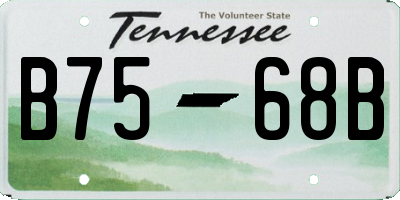 TN license plate B7568B