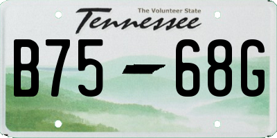 TN license plate B7568G