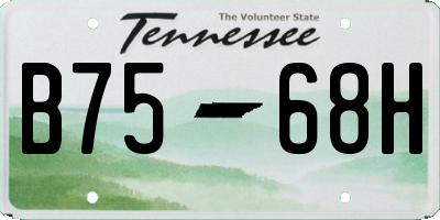 TN license plate B7568H