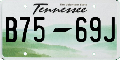 TN license plate B7569J