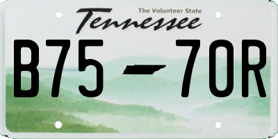 TN license plate B7570R