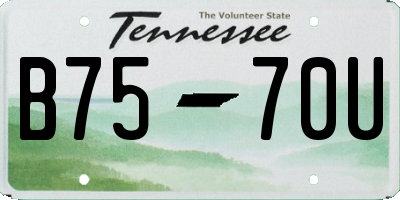 TN license plate B7570U