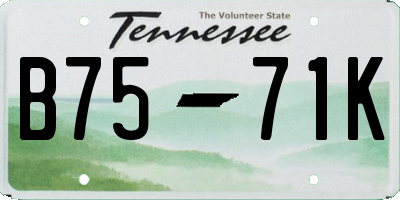 TN license plate B7571K
