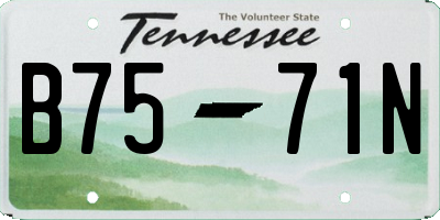 TN license plate B7571N