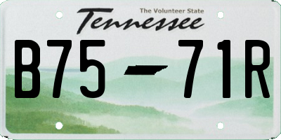 TN license plate B7571R