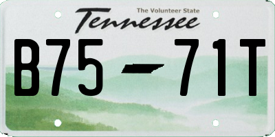 TN license plate B7571T
