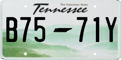 TN license plate B7571Y