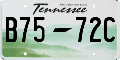 TN license plate B7572C