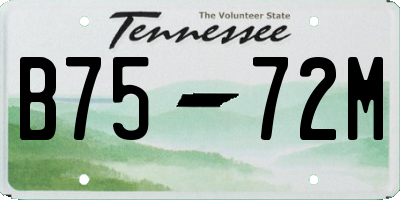 TN license plate B7572M