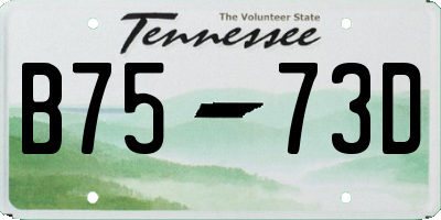 TN license plate B7573D