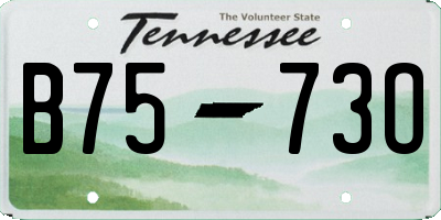 TN license plate B7573O