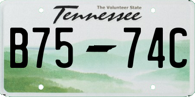 TN license plate B7574C