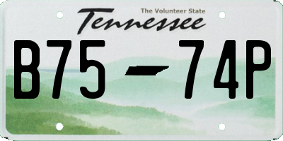 TN license plate B7574P