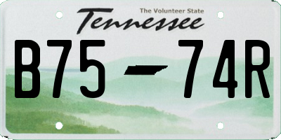 TN license plate B7574R