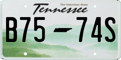 TN license plate B7574S