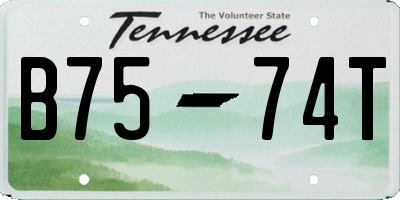 TN license plate B7574T