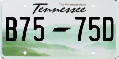 TN license plate B7575D