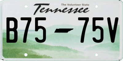 TN license plate B7575V