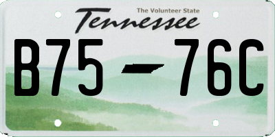 TN license plate B7576C