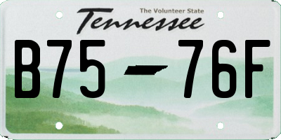 TN license plate B7576F