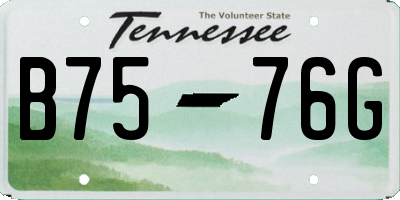 TN license plate B7576G