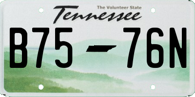 TN license plate B7576N