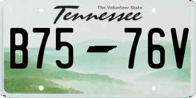 TN license plate B7576V