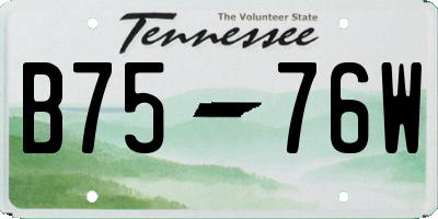 TN license plate B7576W