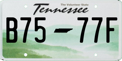 TN license plate B7577F
