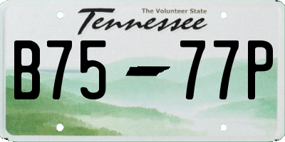 TN license plate B7577P