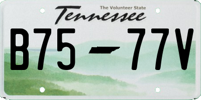 TN license plate B7577V