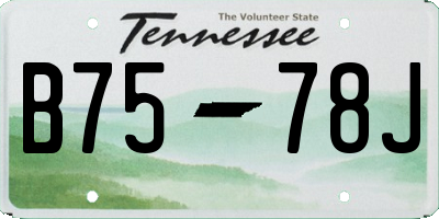 TN license plate B7578J