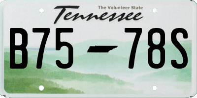 TN license plate B7578S