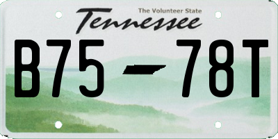 TN license plate B7578T