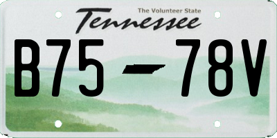 TN license plate B7578V