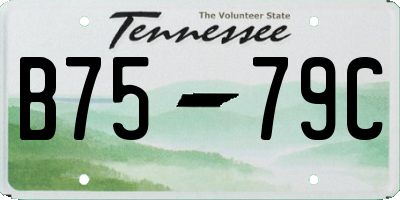 TN license plate B7579C