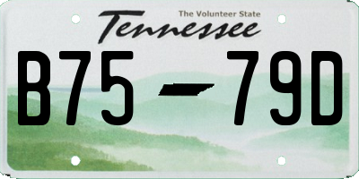 TN license plate B7579D