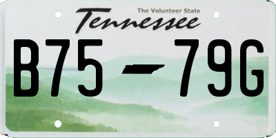 TN license plate B7579G