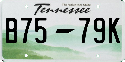 TN license plate B7579K