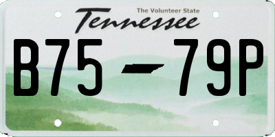 TN license plate B7579P