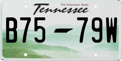 TN license plate B7579W