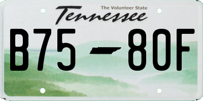 TN license plate B7580F