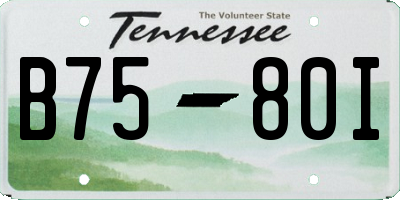 TN license plate B7580I