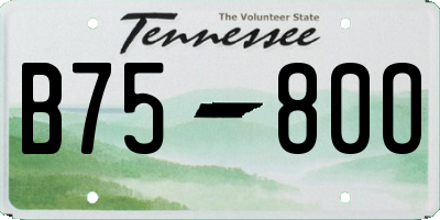 TN license plate B7580O