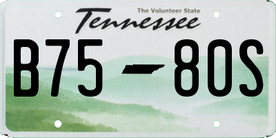 TN license plate B7580S