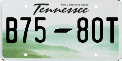 TN license plate B7580T