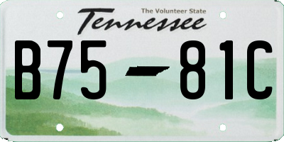 TN license plate B7581C